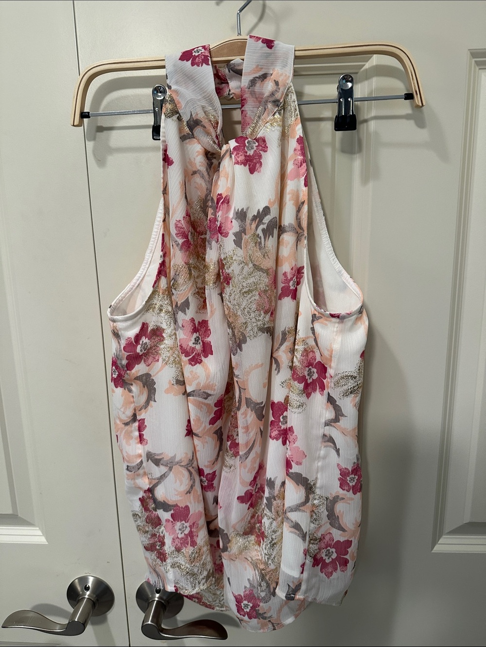 LOFT Pink Floral Halter Tank